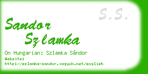 sandor szlamka business card